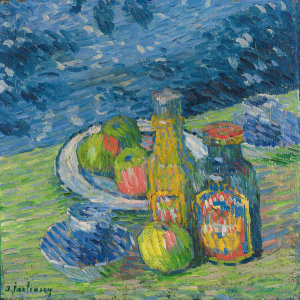 Alexej von Jawlensky - Still Life with Bottles and Fruit, 1900