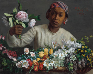 Frédéric Bazille - Young Woman with Peonies, 1870