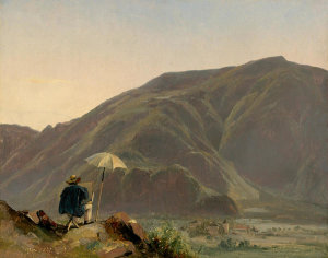 Jules Coignet - View of Bozen with a Painter, 1837