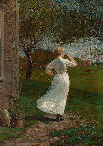 Winslow Homer - The Dinner Horn (Blowing the Horn at Seaside), 1870