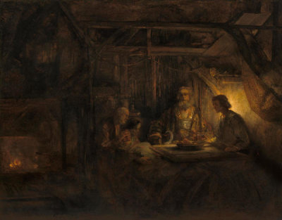 Rembrandt van Rijn - Philemon and Baucis, 1658