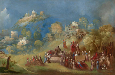 Dosso Dossi - The Trojans Building the Temple to Venus and Making Offerings at Anchises's Grave in Sicily, c. 1520